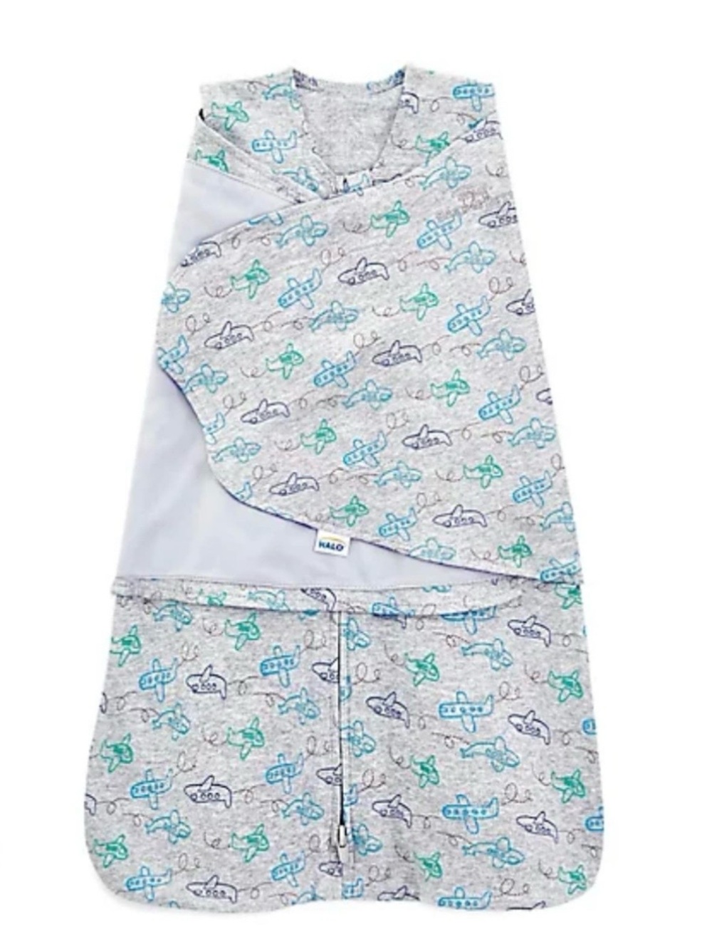 Halo SleepSack Swaddle Airplane Gray Size Small NWT
